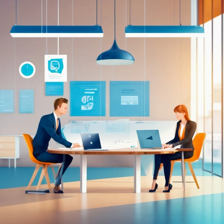 Entrepreneurs collaborating over legal documents on laptop